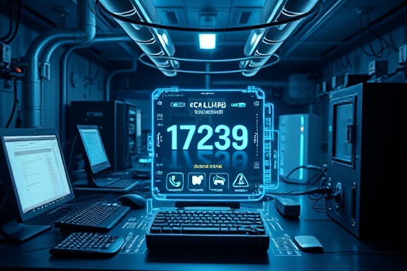 advanced callerid technology, futuristic look, detecting incoming numbers, photorealistic, tech lab environment with futuristic gadgets, highly detailed, holographic elements, 12K resolution, cool tones, spotlights highlighting the tech, shot with a tilt-shift lens